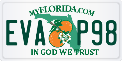 FL license plate EVAP98