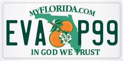 FL license plate EVAP99