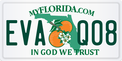 FL license plate EVAQ08