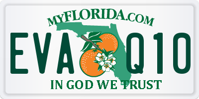 FL license plate EVAQ10