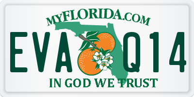 FL license plate EVAQ14