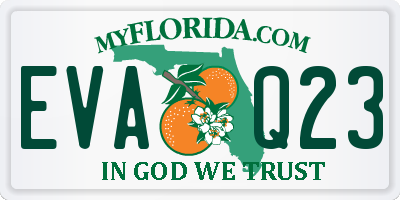 FL license plate EVAQ23
