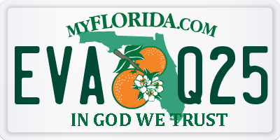 FL license plate EVAQ25