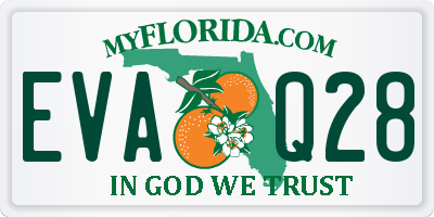 FL license plate EVAQ28