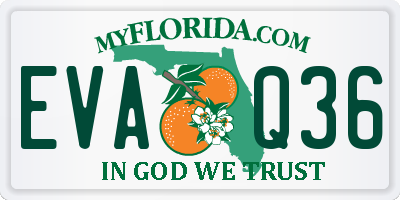 FL license plate EVAQ36