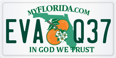 FL license plate EVAQ37