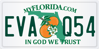 FL license plate EVAQ54
