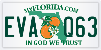 FL license plate EVAQ63