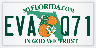 FL license plate EVAQ71