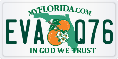 FL license plate EVAQ76