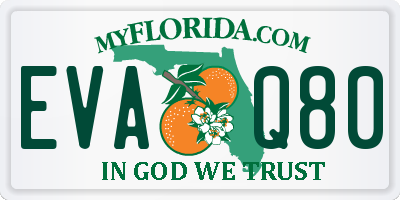 FL license plate EVAQ80