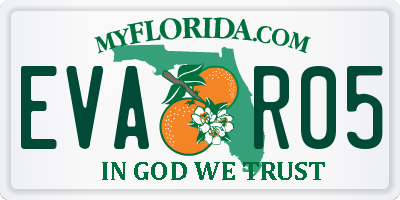 FL license plate EVAR05