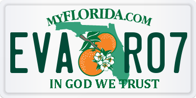 FL license plate EVAR07