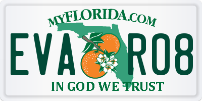 FL license plate EVAR08