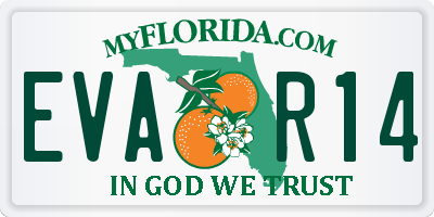 FL license plate EVAR14