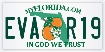 FL license plate EVAR19