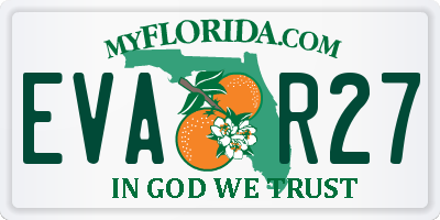 FL license plate EVAR27