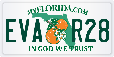 FL license plate EVAR28