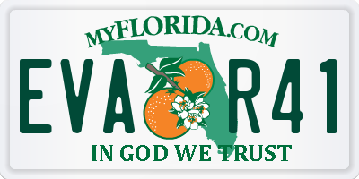 FL license plate EVAR41