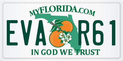 FL license plate EVAR61