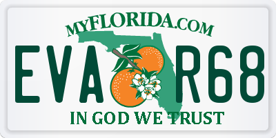 FL license plate EVAR68