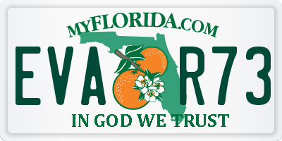 FL license plate EVAR73