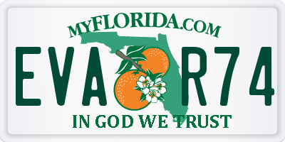 FL license plate EVAR74