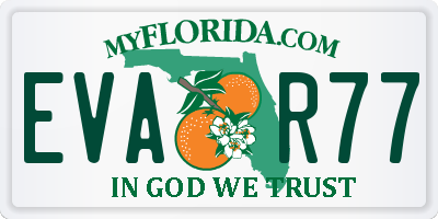 FL license plate EVAR77