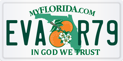 FL license plate EVAR79