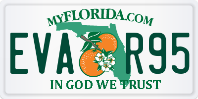 FL license plate EVAR95