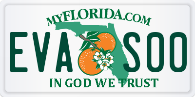 FL license plate EVAS00
