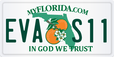 FL license plate EVAS11