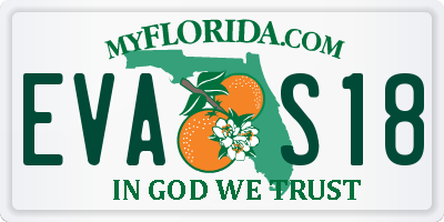 FL license plate EVAS18