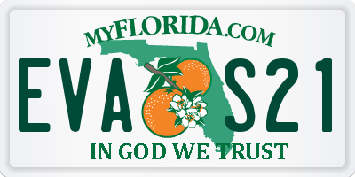 FL license plate EVAS21