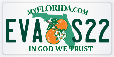 FL license plate EVAS22