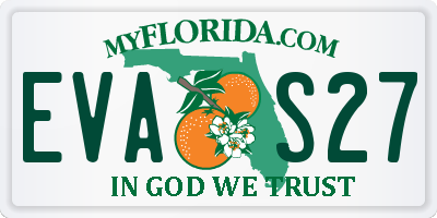 FL license plate EVAS27