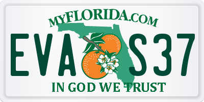 FL license plate EVAS37