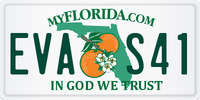 FL license plate EVAS41