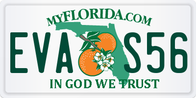 FL license plate EVAS56