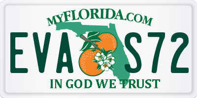 FL license plate EVAS72