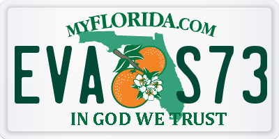 FL license plate EVAS73