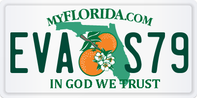 FL license plate EVAS79