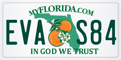 FL license plate EVAS84