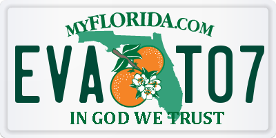 FL license plate EVAT07