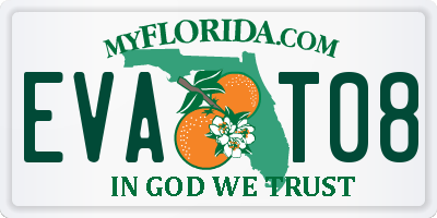 FL license plate EVAT08