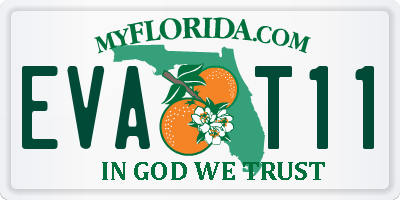 FL license plate EVAT11
