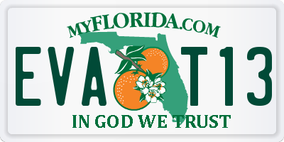 FL license plate EVAT13