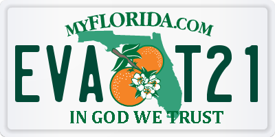 FL license plate EVAT21