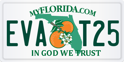 FL license plate EVAT25