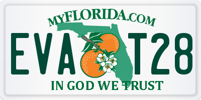 FL license plate EVAT28